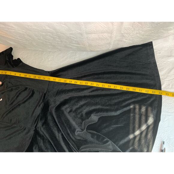 Hot Topic Velvet Black Goth Girls Juniors Collared Dress (No Size Tag-? Sm/Med) - Picture 6 of 8